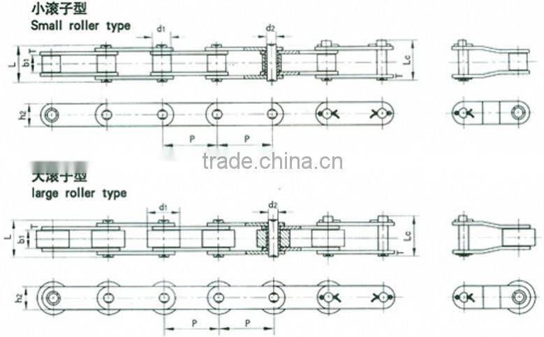 CSD,C208B high tensile durable double pitch steel Chain and sprocket