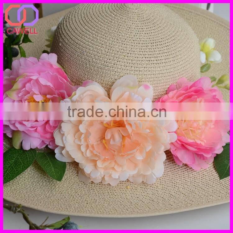silk peony head flowers wholesale for hat decoration