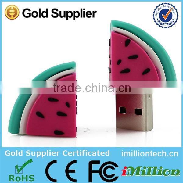 watermelon shape novelty cheap wholesale 2.0 usb flash drive/customized PVC usb, food USB ,