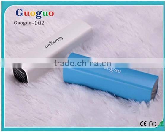 Guoguo wholesale slim colorful power bank 2600mAh