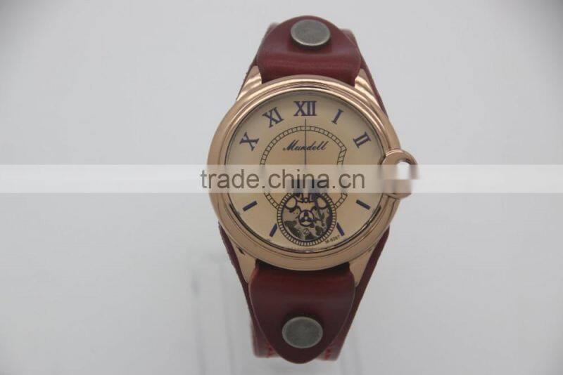 2016 low price high quality vintage genuine leather watch for men wristwatches