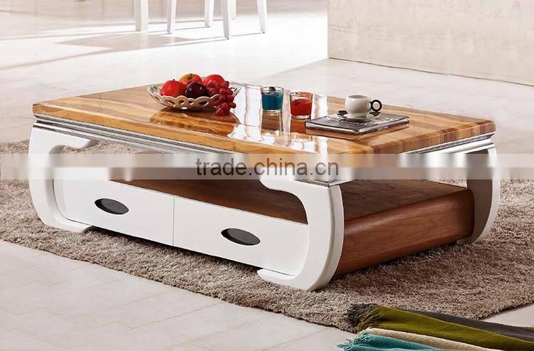 home goods modern marble top wood base coffee table with drawers
