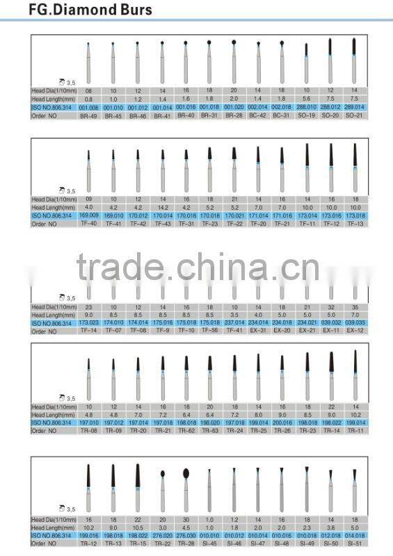 China Supplier FG.Diamond Burs