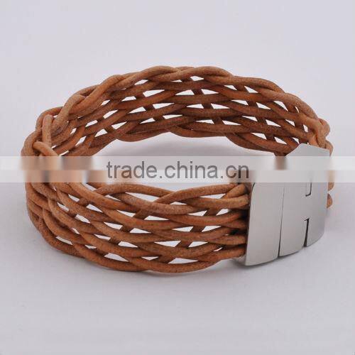 Stainless Steel Wholesale Accessory Leather Bracelet(GB10419)