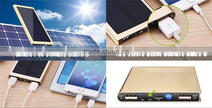 Real 10000mah high efficiency charger solar power bank for cellphone