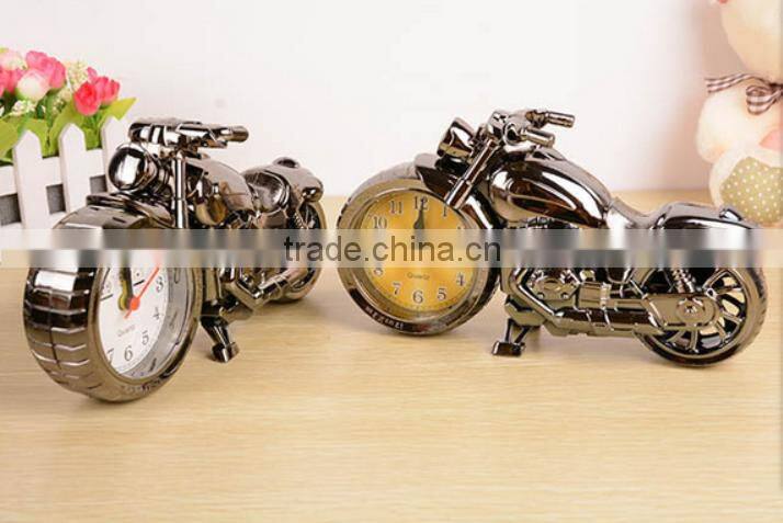 fashion home decor motorcycle table time alarm desk clock