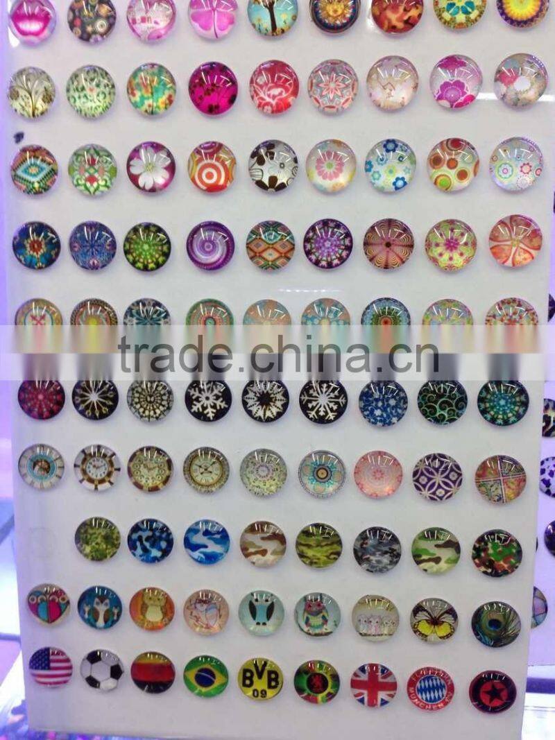 DIY sticker flat transparent round dome seals glass cabochon