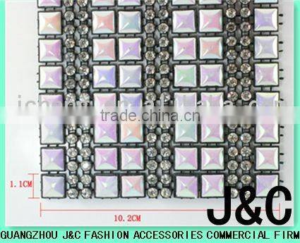 Square Plastic Mesh with chaton for clothes and shoes