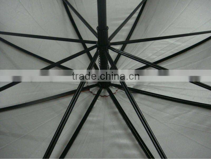 28"16ribs black large windproof manual UV golf umbrella