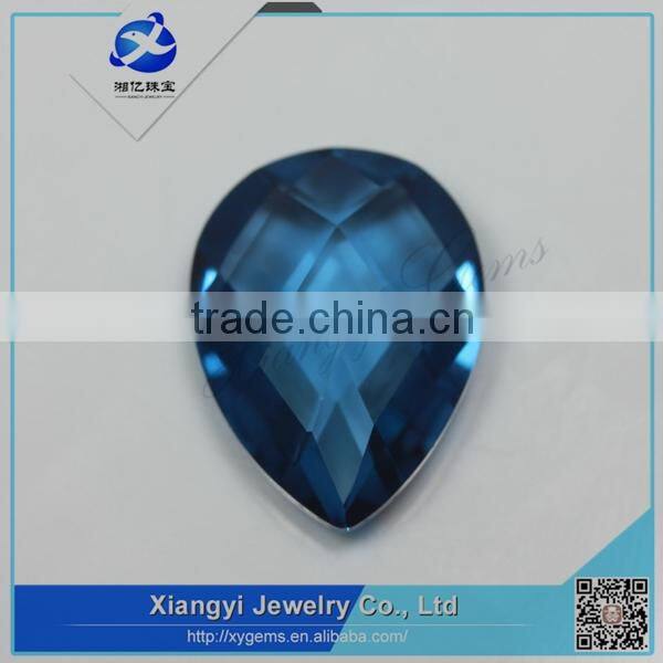 Alibaba china new items pear checker cut 120# blue spinel gemstone for jewelry