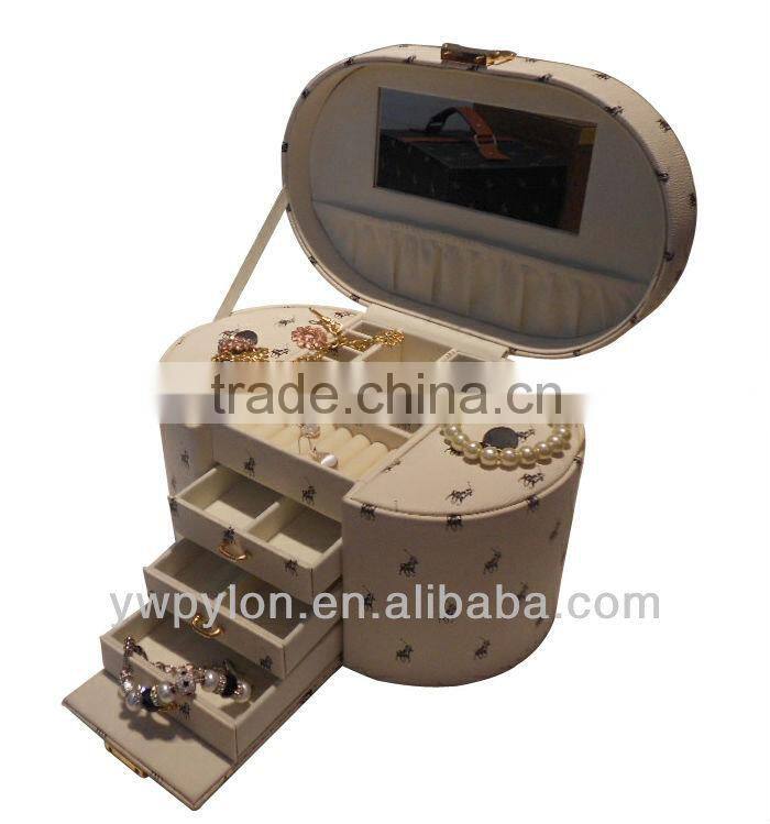 Yellow PU leather jewelry case