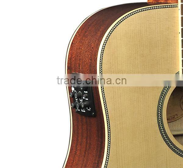 China musical instrument 41" Inlay rattan acoustic electric guitar