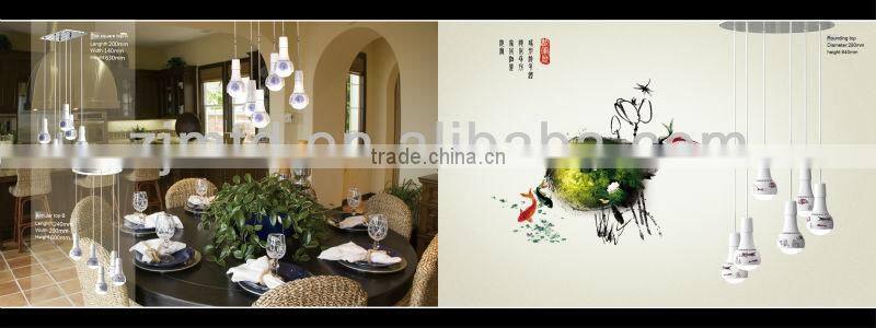 LED crafts,led droplight LED ceramic lamp ,LED ceramic bulb,ceramic holder ,indoor droplight"Annular top"