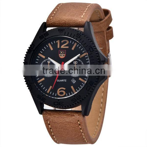 Luxury Dial Diameter 40mm Leather Watch For Men