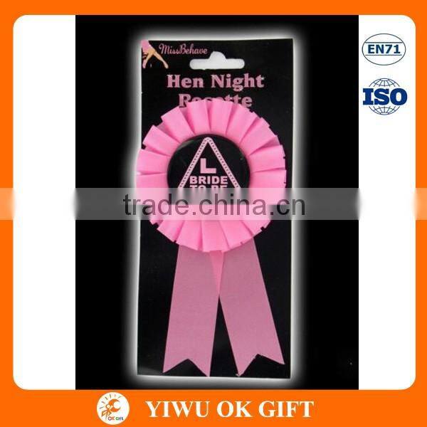 Hen Party Pink Flower Brooch with Bride to Be