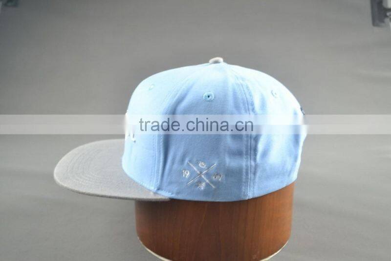 Hi quality custom 100% cotton twill 6-panel snapback cap