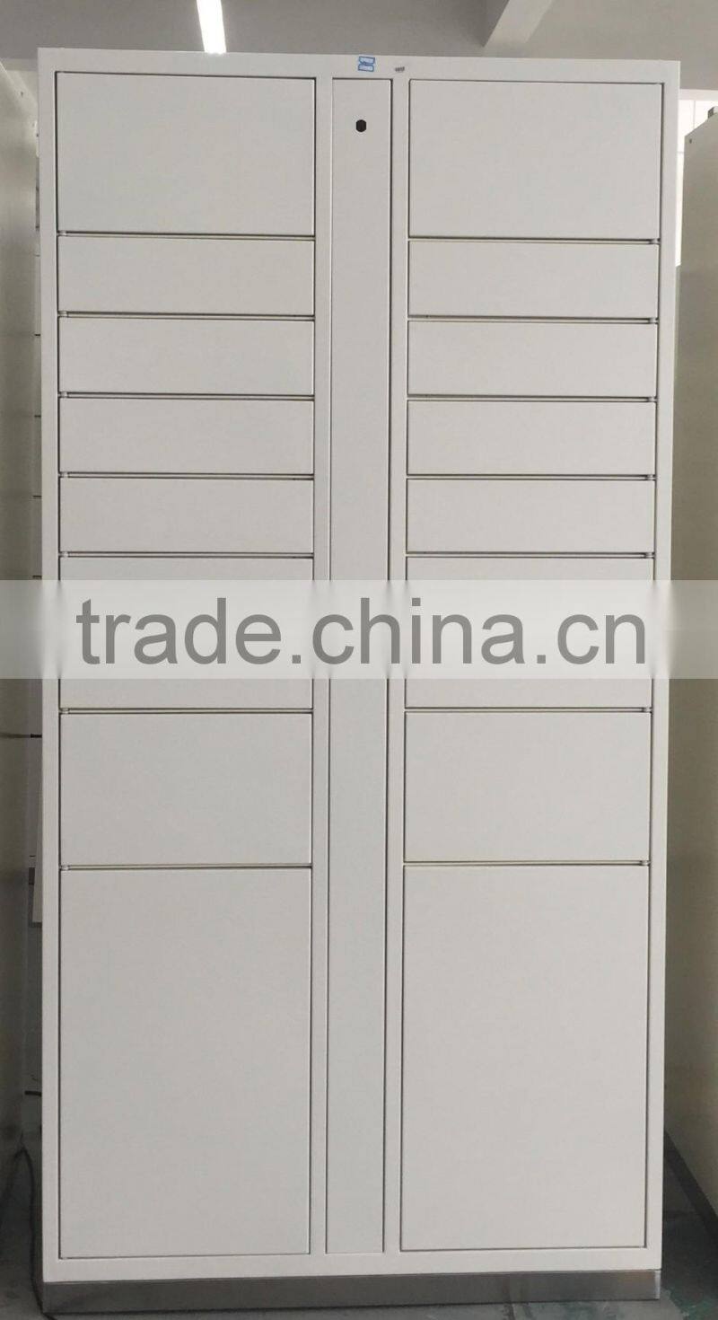 white caninet ,double column,electronic parcel locker,18doors
