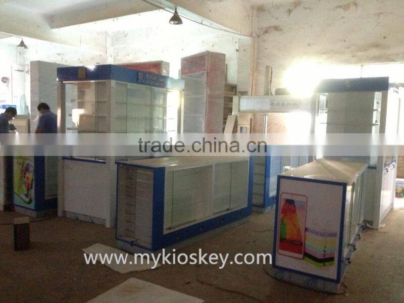 Factory customized mobile phone accessories kiosk for mobile phone accessories display