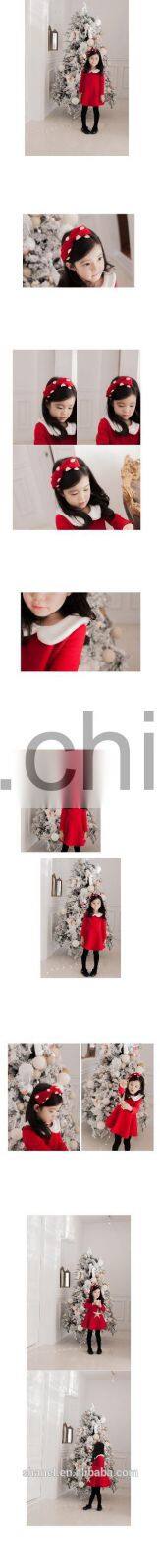 2015 Girls christmas /New year long sleeve red dress festival red dress
