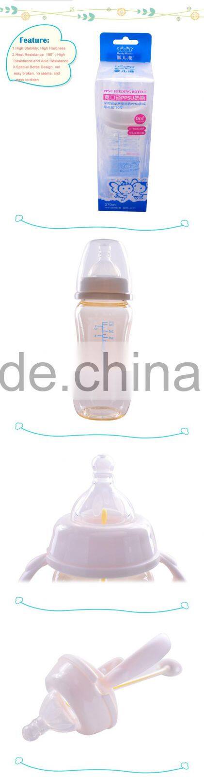 Wholesale Chinese PPSU Baby Feeding Bottle without Handle BPA Free 270ml Feeding Bottle