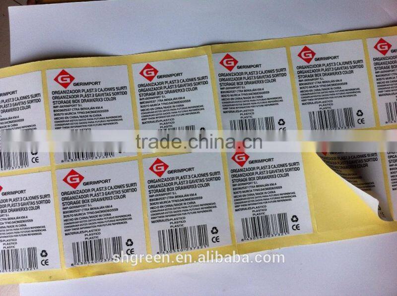 Cheap self-adhesive printing sticker roll for apparel