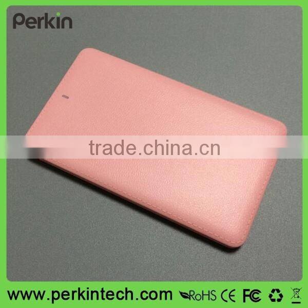 PP502 Factory price high quality oem leather credit card 5000mah power bank
