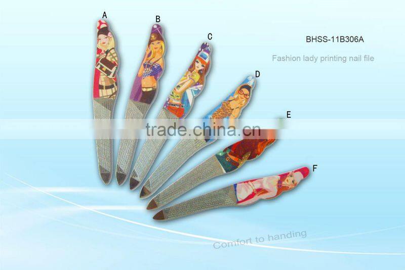 nail file with heat changer finish