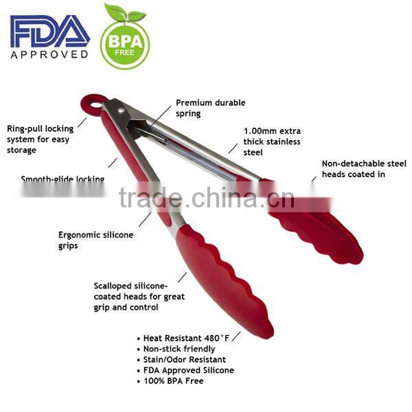 Food Grade silicone kitchen food tong