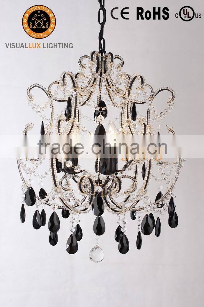 MC4022-3 Medium Size Antique White Vintage Lighting Crystal Candelabra Crystal Lamp