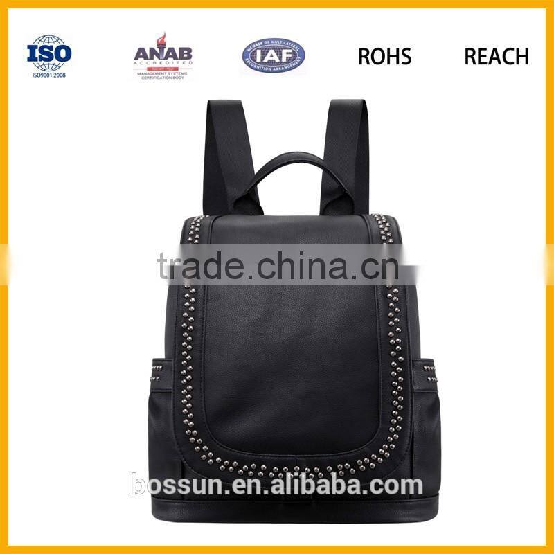 2016 new design classic pu leather backpack