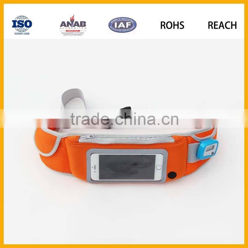 Sport running waist belt band with PVC pouches