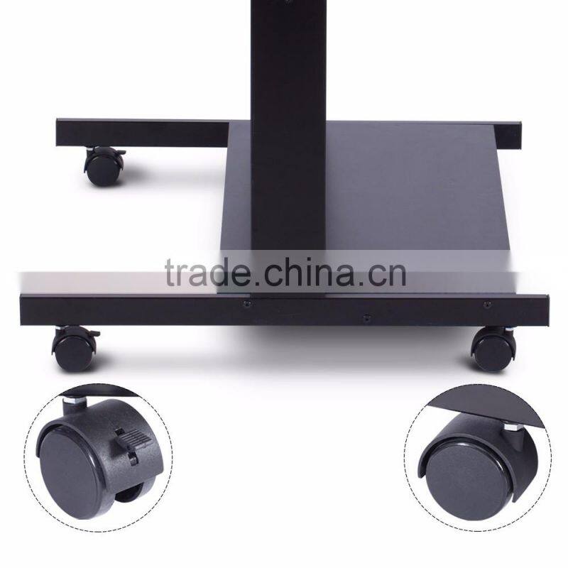 Low Price Easy Assembly Mobile High Standing Computer Desk with Wheels