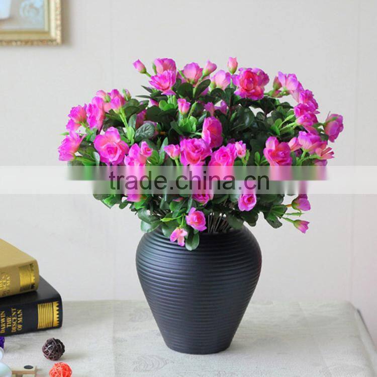 Wholesale decorative plastic flower pots,description rose flower,artificial flowers imported from china(AM-881344-4)
