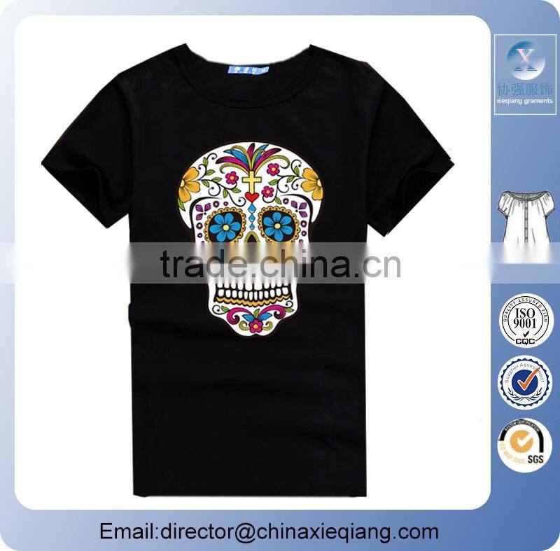 Hotsale sublimation print black t shirt with custom logo/bulk t shirt