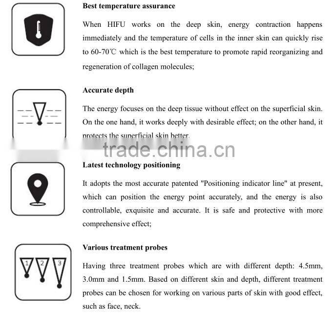 Hot new product portable ultrasound hifu wrinkle removal system / machine hifu