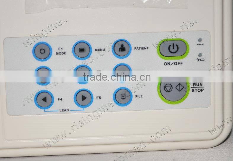 High quality 3.8 inch LCD 12-lead ECG signal one channel digital ECG machine