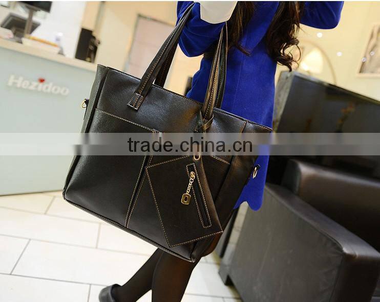 Guangzhou Market Hot Sell Black Women's Handbag With Small Purse