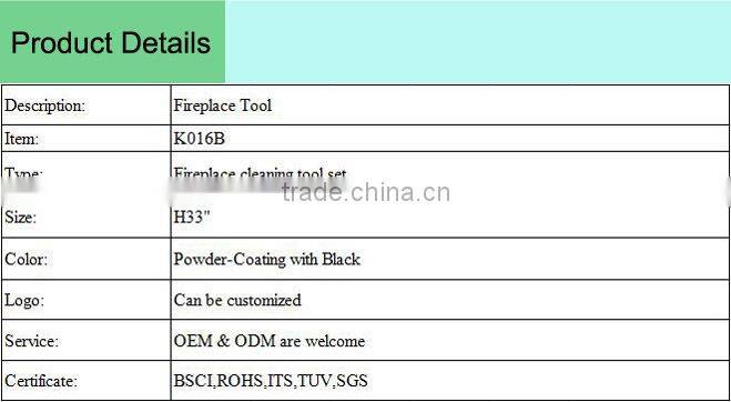 Hot selling 5 in 1 iron fireplace tools for cleaning