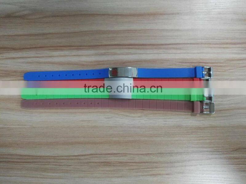 2016 Wholesale China Supplier create your own silicone safety id bracelet