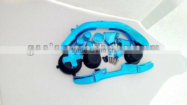 Chrome Controller Housing Shell for xBox360 Slim + Chrome light Blue transforming D-pad