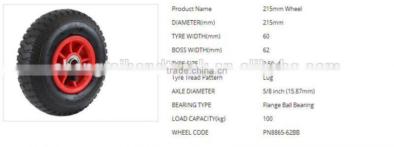 Top quality 280/250-4 plastic centred pneumatic wheels