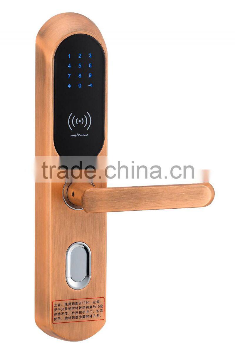 High quality of touch screen to unlock hotel door intelligent lock