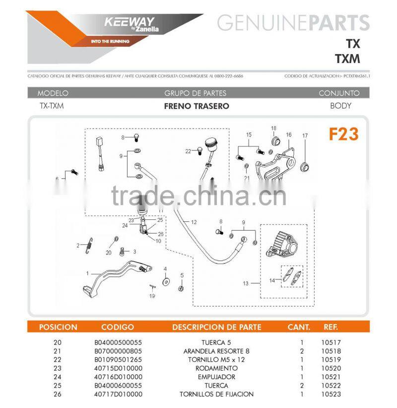 motorcycle parts and accessories for keeway TX200 motorcycle parts