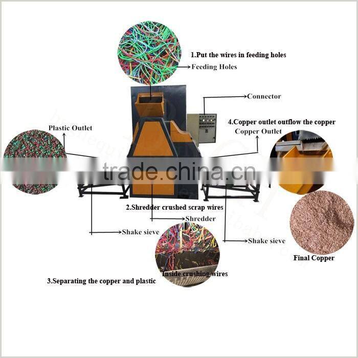 OEM Professional manufacturer copper cable recycling machine scrap copper wire shredder equipment for sale