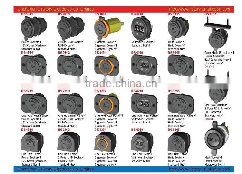led light 12v car USB socket