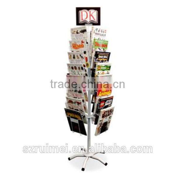 2015 New Metal Rotating Screen Magazine Display Stand