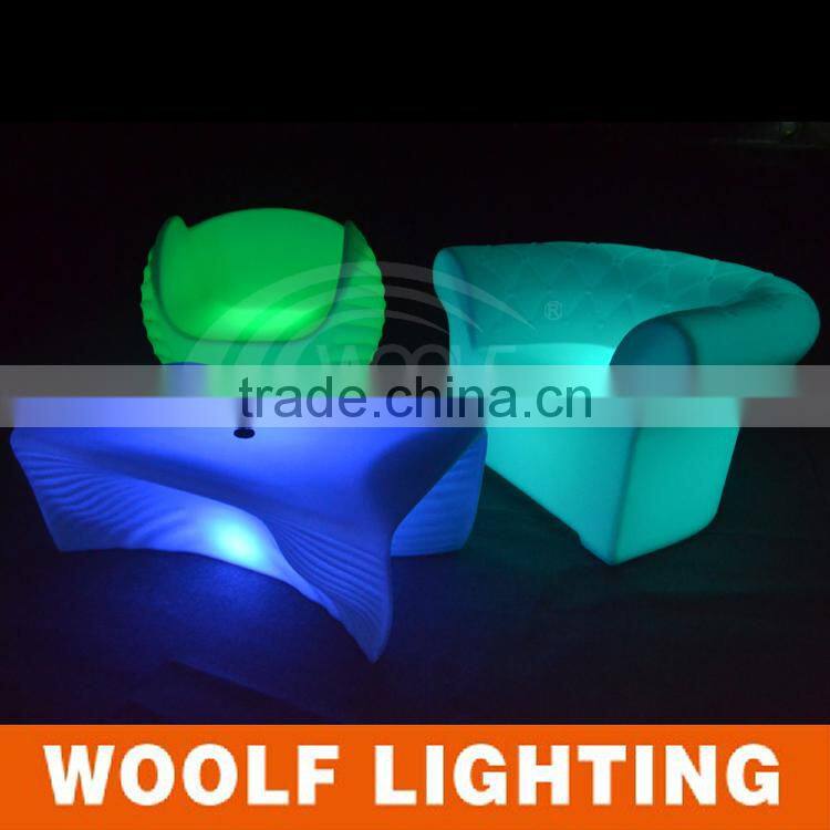 New European Style Waterproof Ourdoor Illuminated Single LED Sofa