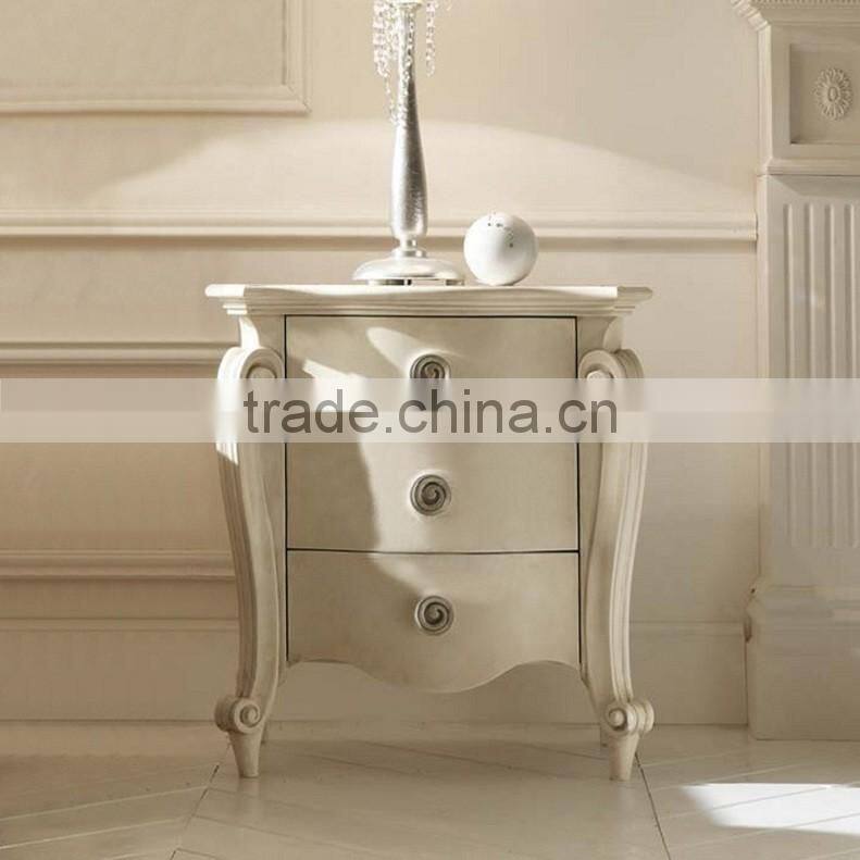 European style concise design white color bedroom night stand