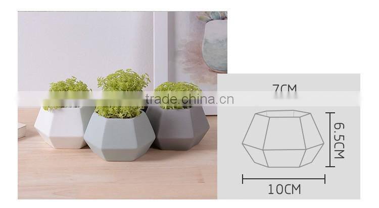 New deign small hexagon matte porcelain indoor decorative pots planters
