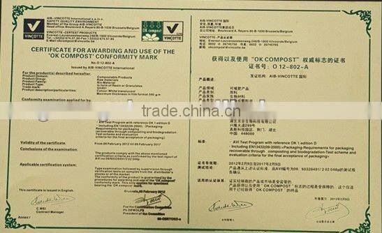100% Biodegradable Polylactic acid material and firm non-woven bag